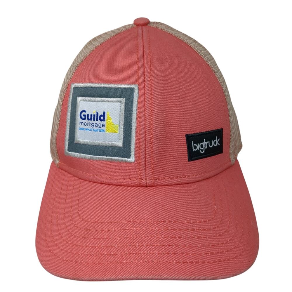 Guild Mortgage Bigtruck Trucker Hat Pink One Size Adjustable Mesh Back